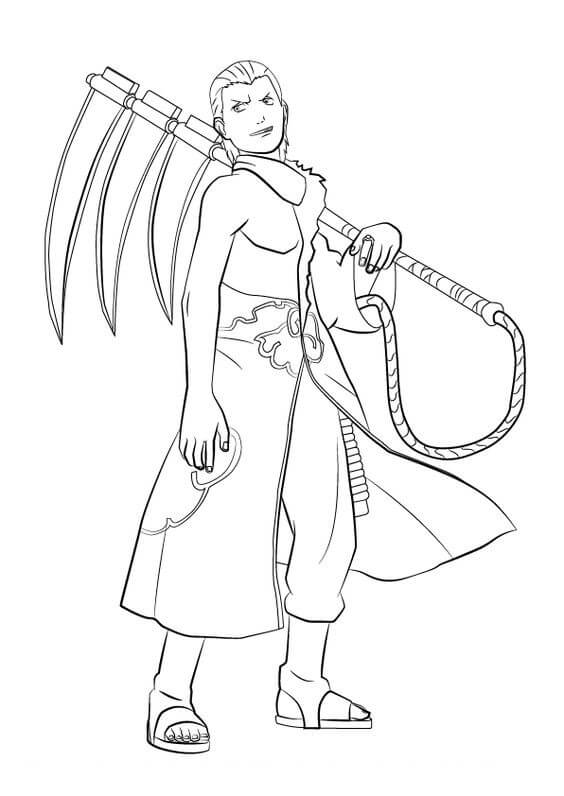 Dibujo de Hidan Sonriendo para Colorear y Imprimir