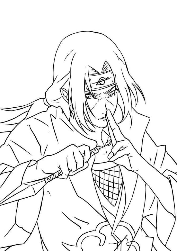 Dibujo de Itachi Luchando para Colorear y Imprimir