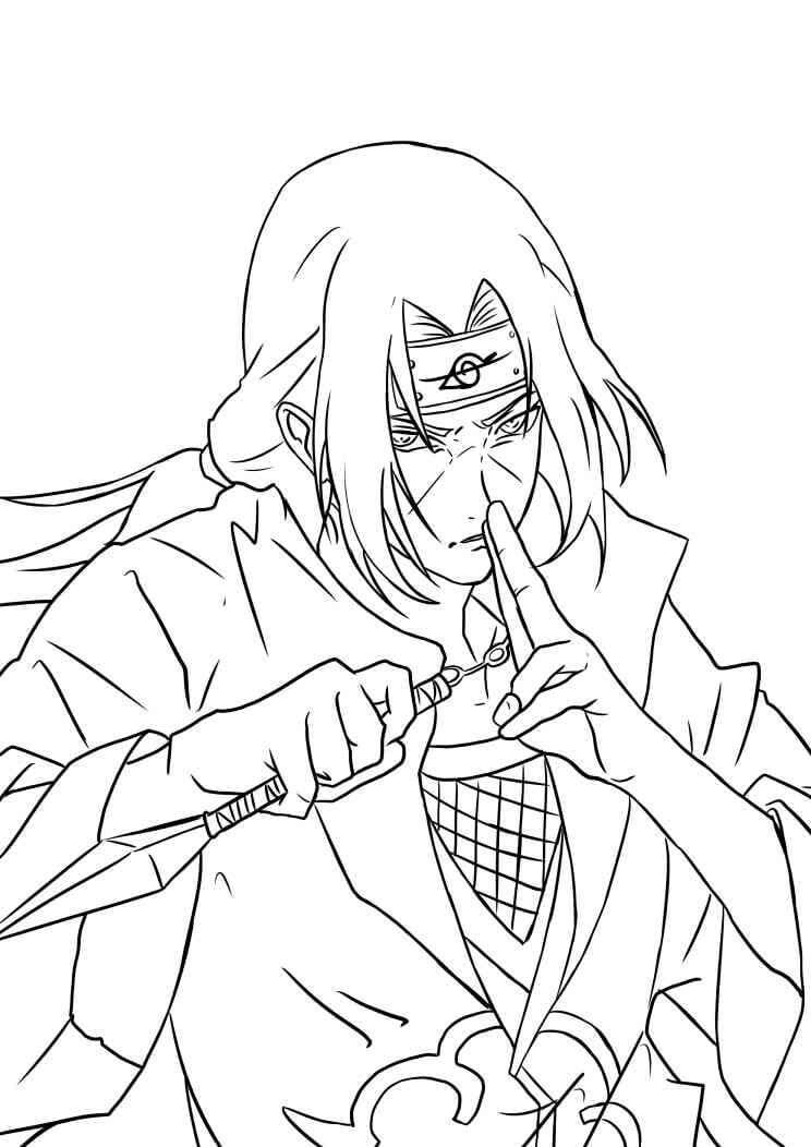 Dibujo de Itachi Luchando para Colorear y Imprimir