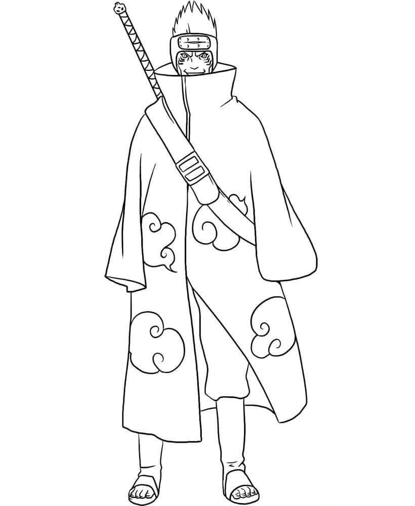 Dibujo de Kisame Hoshigaki Sonriendo para Colorear y Imprimir