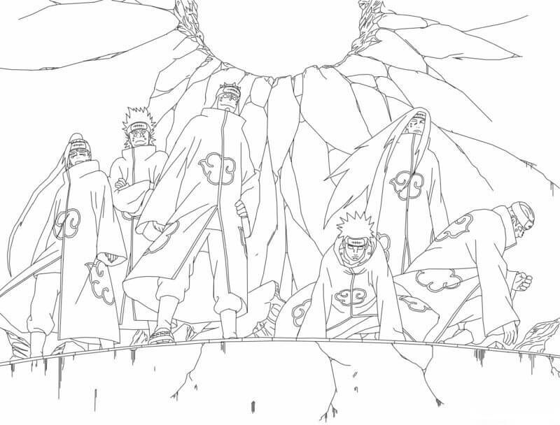 Dibujo de Miembro Genial de Akatsuki para Colorear y Imprimir