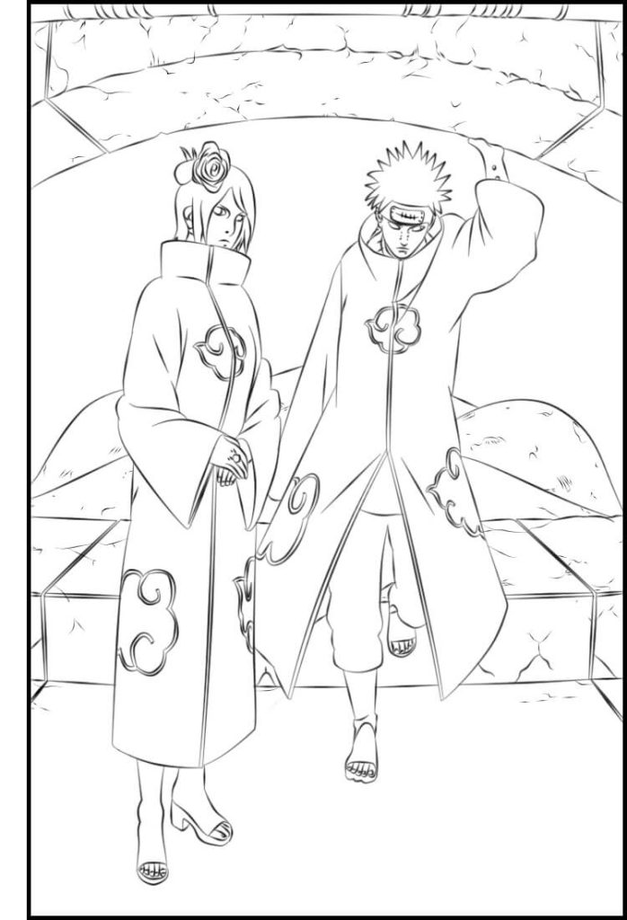 Dibujo de Pain y Konan para Colorear y Imprimir