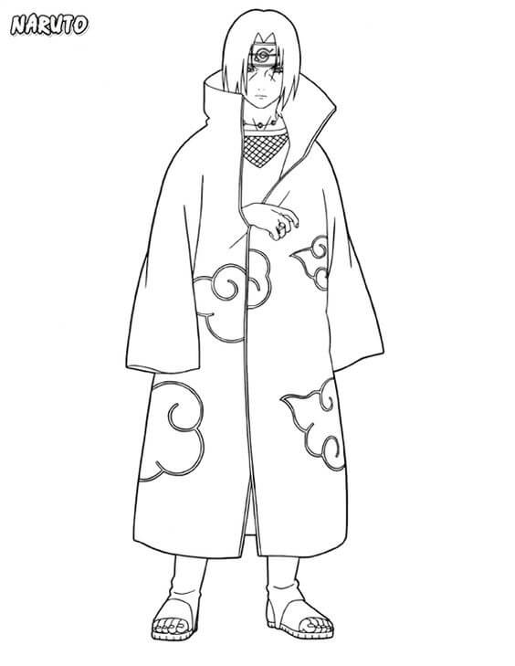 Dibujo de Uchiha Itachi 1 para Colorear y Imprimir