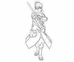 Dibujo de Uchiha Sasuke 2 para Colorear y Imprimir