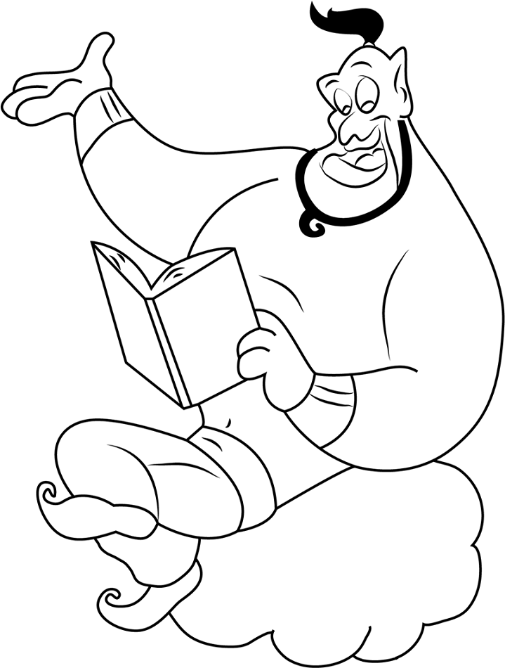 Dibujo de Lectura Del Genio para Colorear y Imprimir