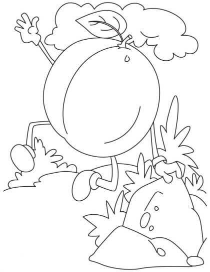 dibujo albaricoque corriendo para colorear