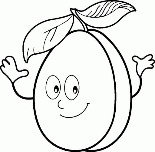 dibujo albaricoque sonriendo para colorear