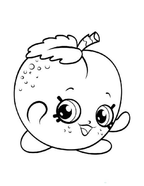 dibujo linda albaricoque divertida para colorear