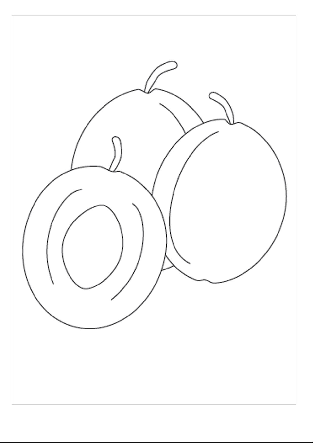 dibujo tres albaricoques faciles para colorear
