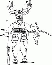 Dibujo de Caza de Alces para Colorear y Imprimir