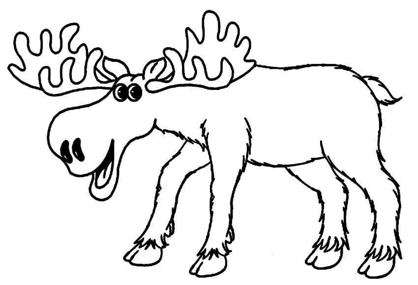 dibujo diversion de dibujos animados de elk para colorear