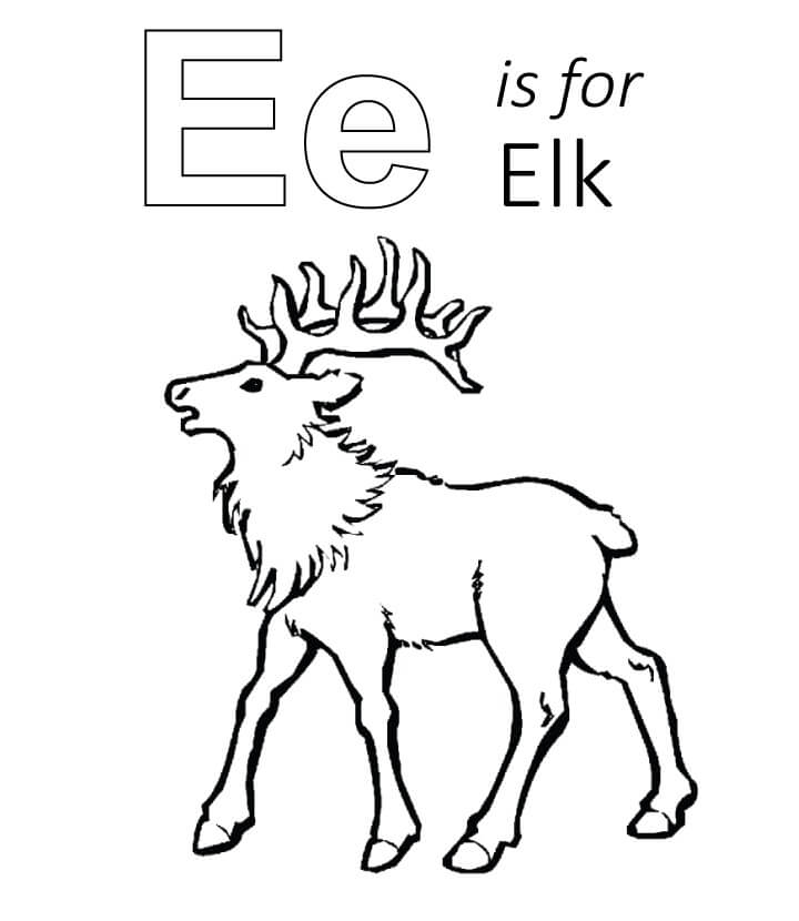 dibujo e es para elk para colorear