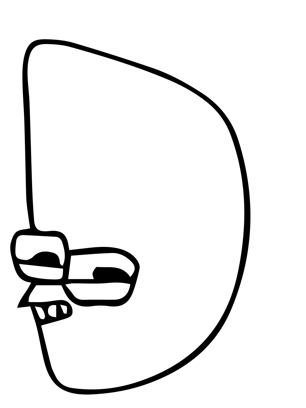 Dibujo de Alphabet Lore D para Colorear y Imprimir