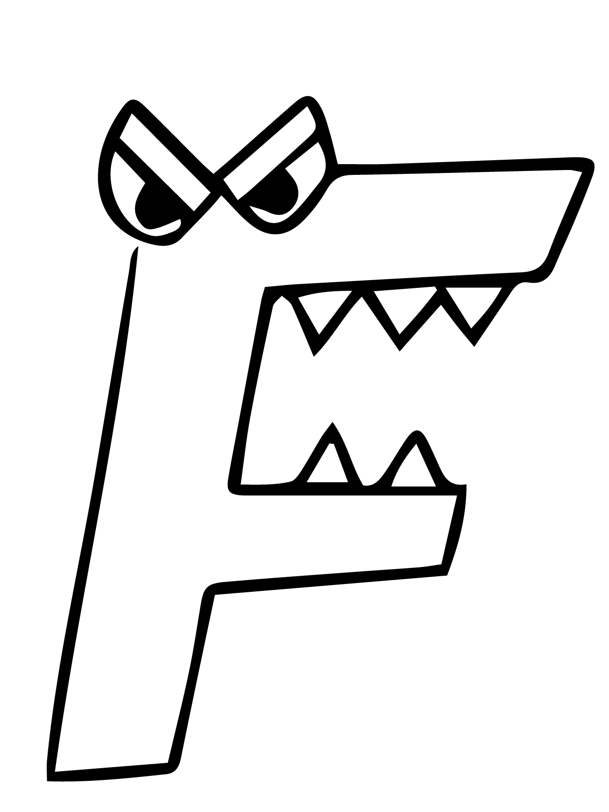 Dibujo de Alphabet Lore F para Colorear y Imprimir