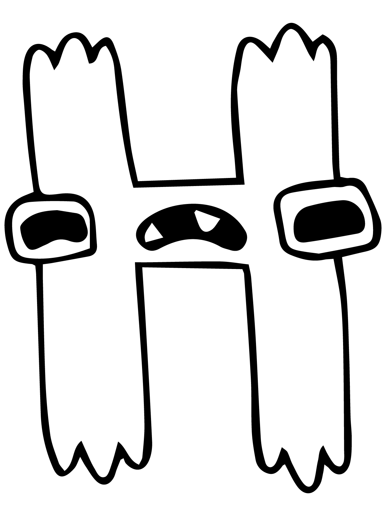 Dibujo de Alphabet Lore H para Colorear y Imprimir