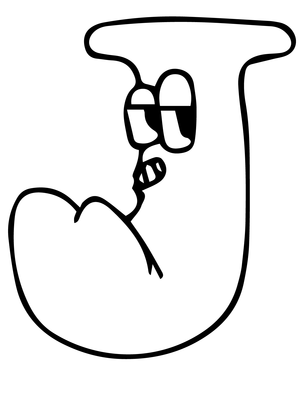 Dibujo de Alphabet Lore J para Colorear y Imprimir