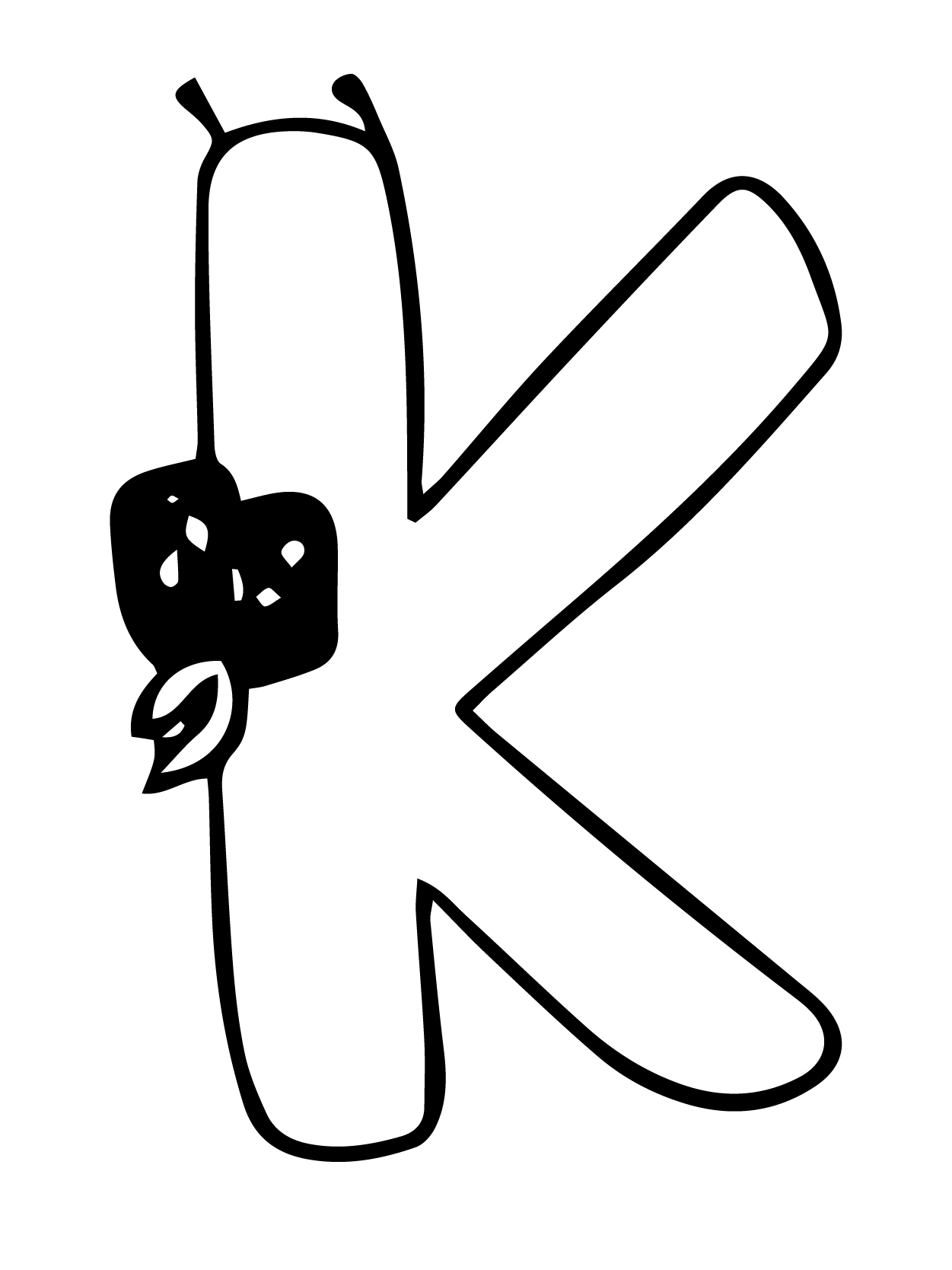 Dibujo de Alphabet Lore K para Colorear y Imprimir