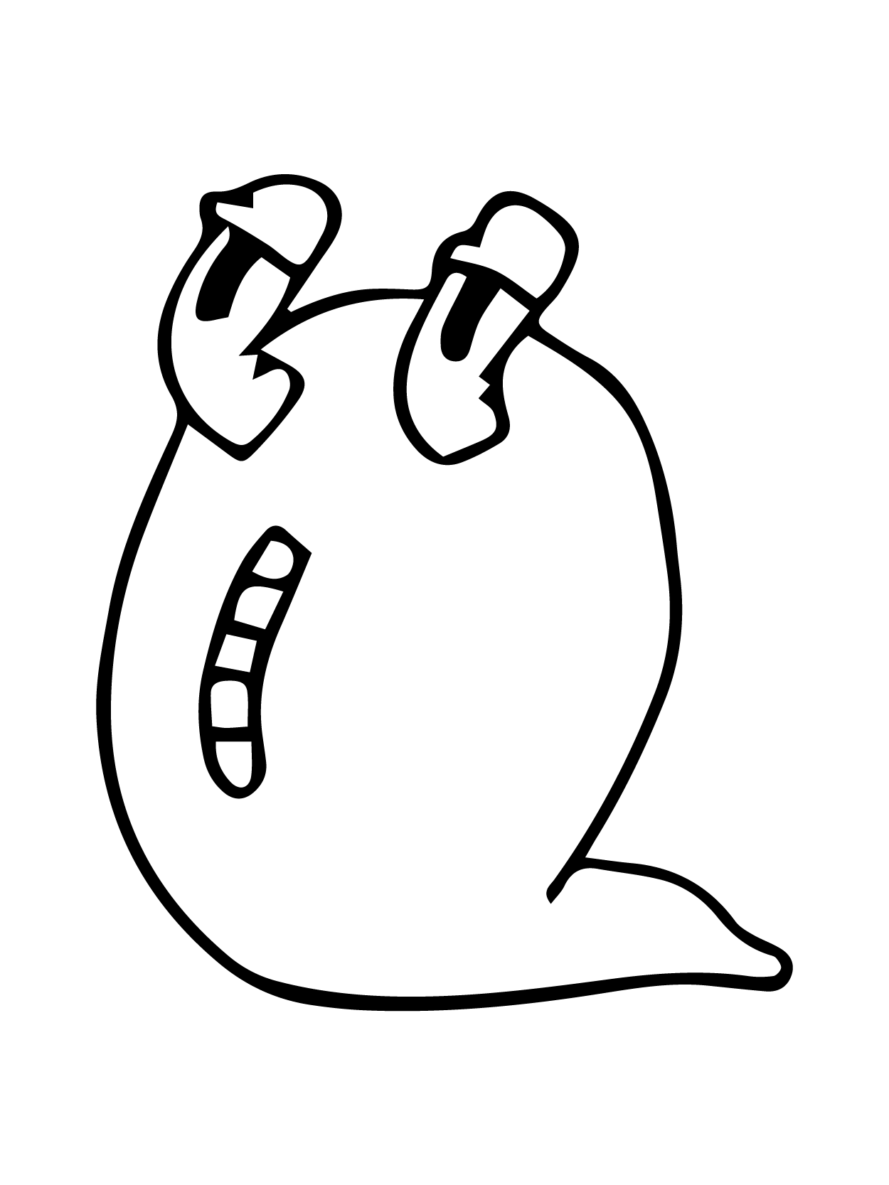 Dibujo de Alphabet Lore Q para Colorear y Imprimir