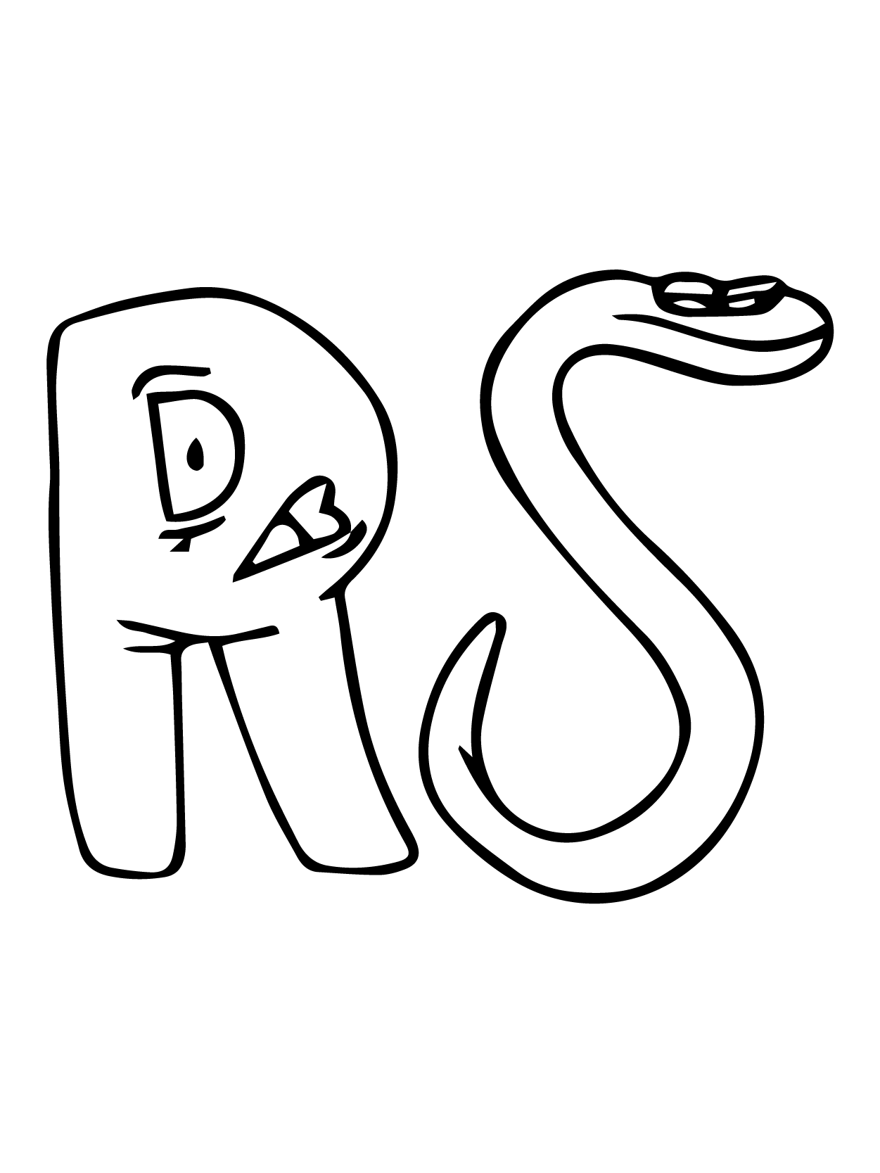 Dibujo de Alphabet Lore R S para Colorear y Imprimir