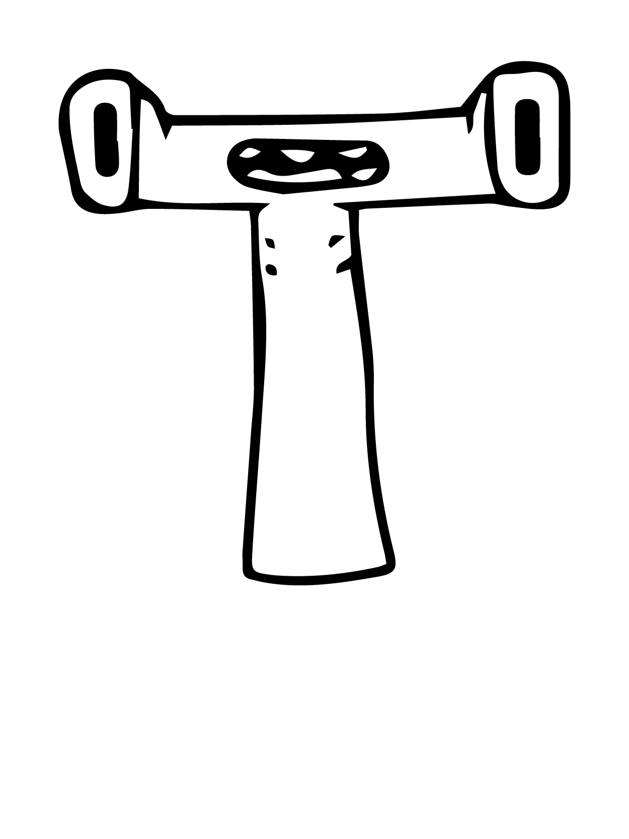 Dibujo de Alphabet Lore T para Colorear y Imprimir
