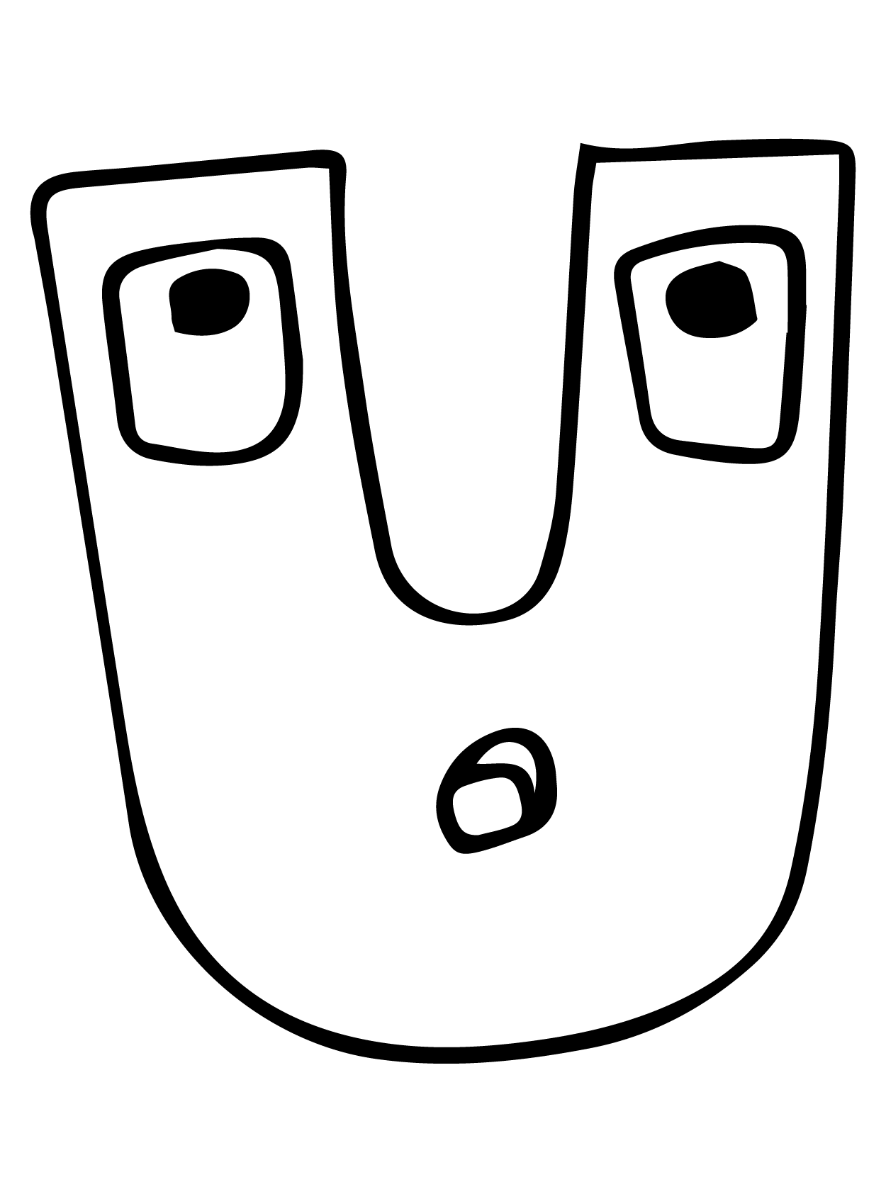 Dibujo de Alphabet Lore U para Colorear y Imprimir