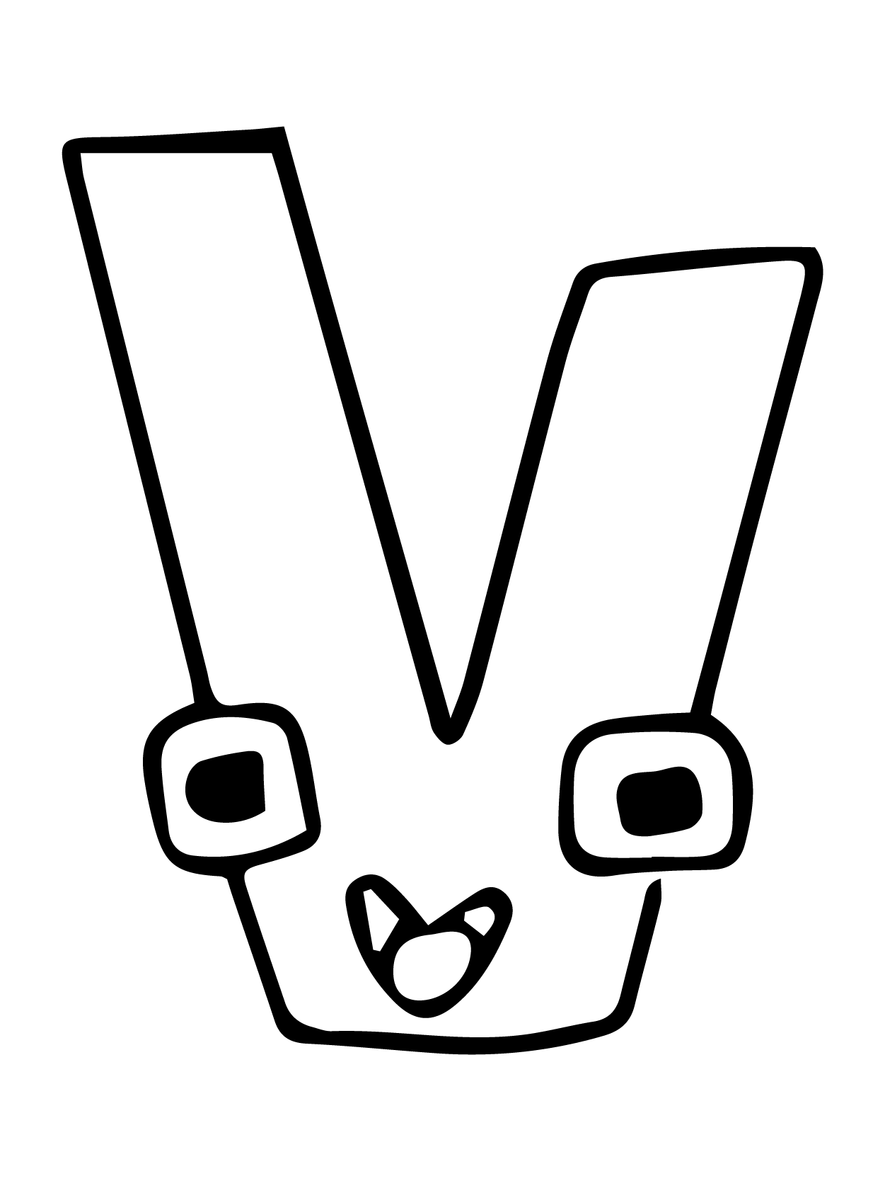 Dibujo de Alphabet Lore V para Colorear y Imprimir