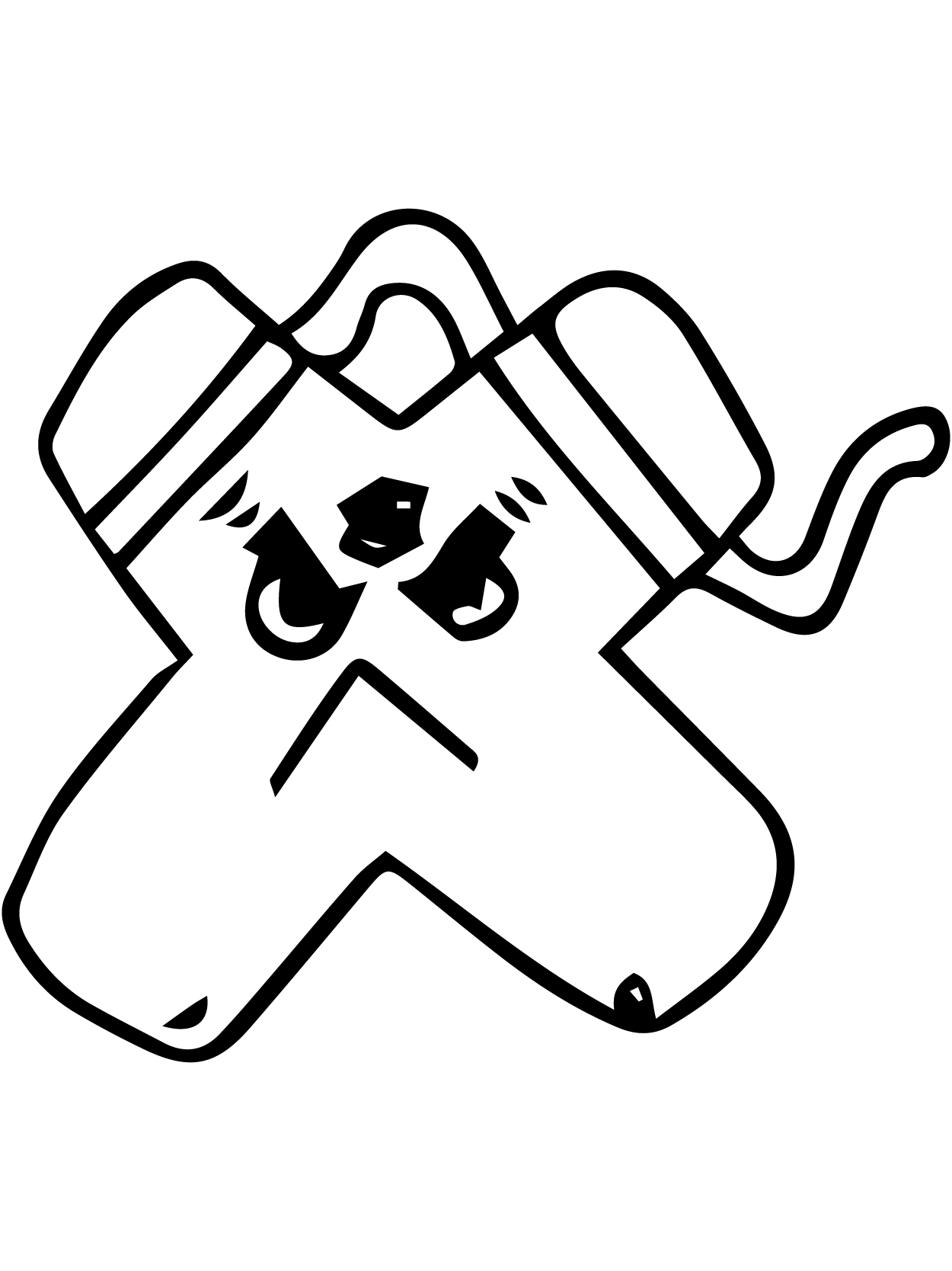 Dibujo de Alphabet Lore X para Colorear y Imprimir