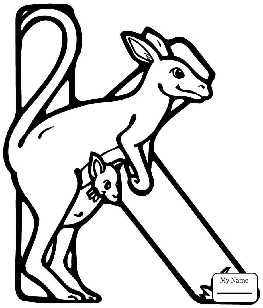dibujos letra k para canguro para colorear