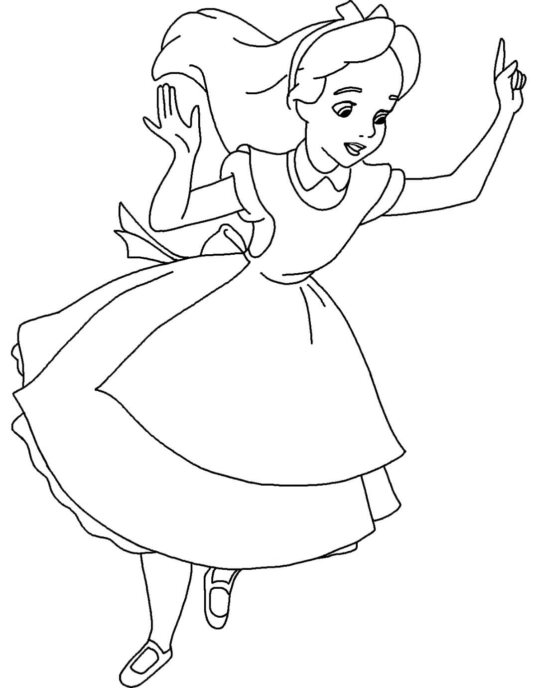 Dibujo de Encantadora Alicia para Colorear y Imprimir
