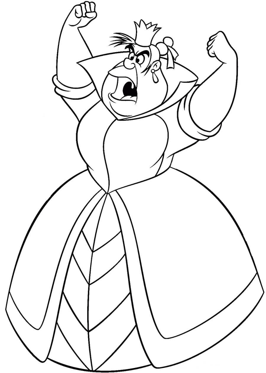 Dibujo de Reina Roja Enojada para Colorear y Imprimir