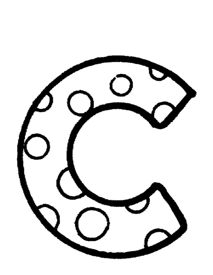 Dibujo de Letra C para Colorear y Imprimir