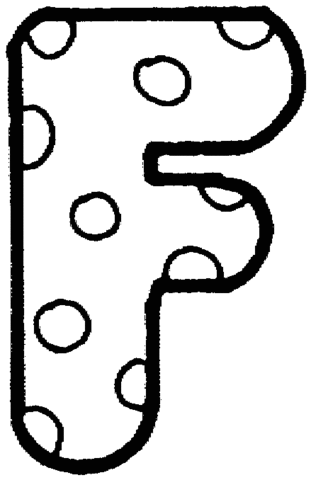 Dibujo de Letra F para Colorear y Imprimir