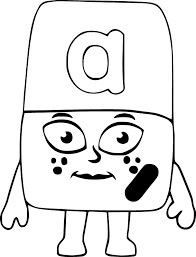 Dibujo de Alphablocks a 1 para Colorear y Imprimir