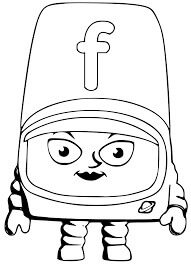 Dibujo de Alphablocks Básicos F 1 para Colorear y Imprimir