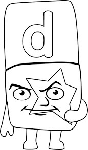 Dibujo de Alphablocks D 1 para Colorear y Imprimir