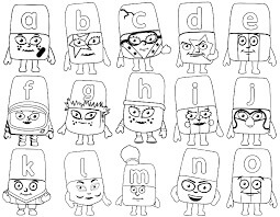 Dibujo de Alphablocks de La a a La o 1 para Colorear y Imprimir