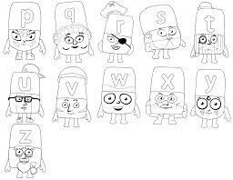 Dibujo de Alphablocks de La a a La Z 1 para Colorear y Imprimir