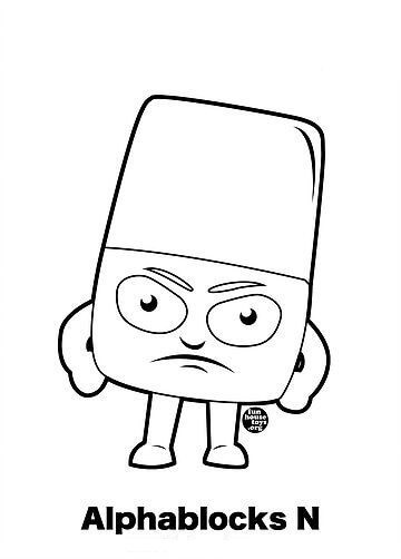 Dibujo de Alphablocks Enojado 1 para Colorear y Imprimir