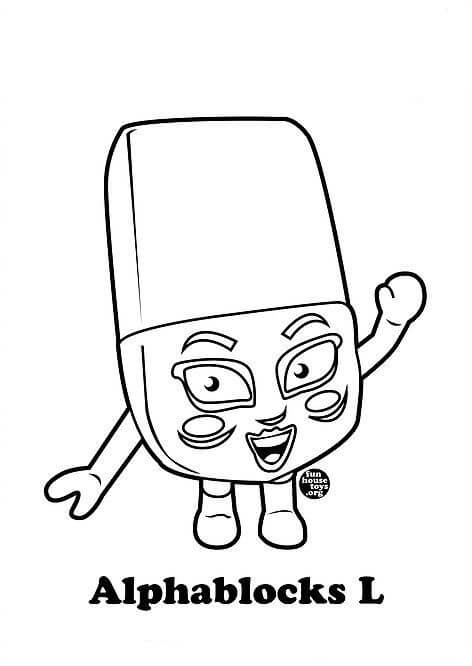 Dibujo de Alphablocks L Diversión 1 para Colorear y Imprimir