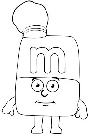 Dibujo de Alphablocks M 1 para Colorear y Imprimir