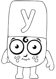Dibujo de Alphablocks y 1 para Colorear y Imprimir