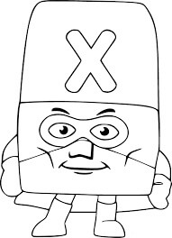 Dibujo de Súper Alphablocks X 1 para Colorear y Imprimir