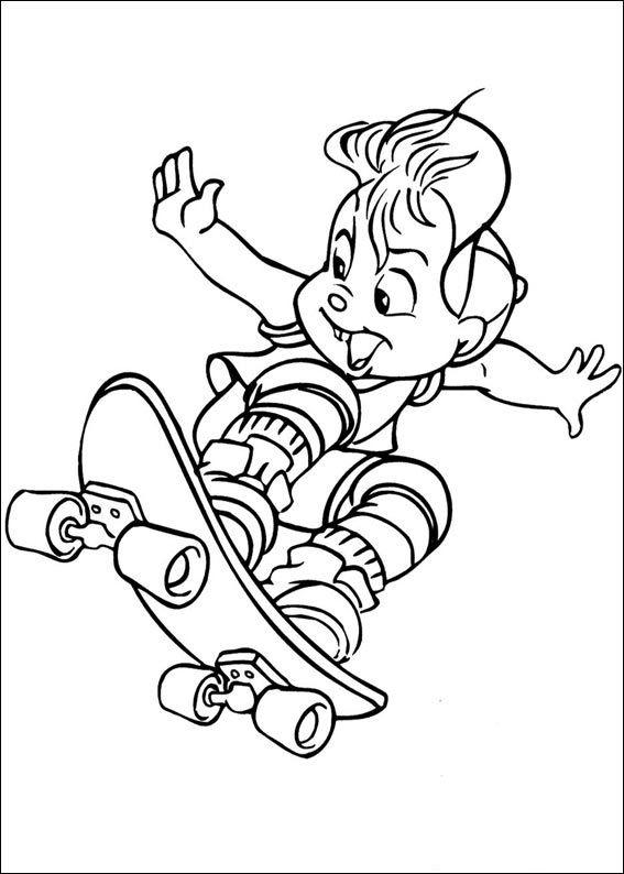Dibujo de Alvin Patineta para Colorear y Imprimir