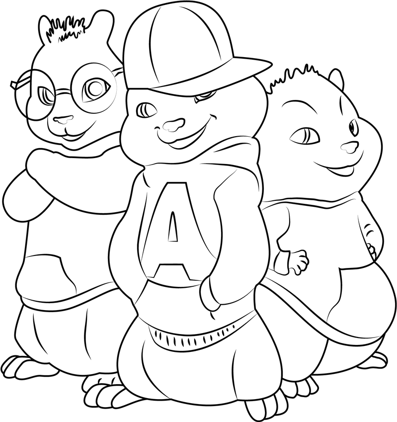 Dibujo de Ardillas Geniales para Colorear y Imprimir