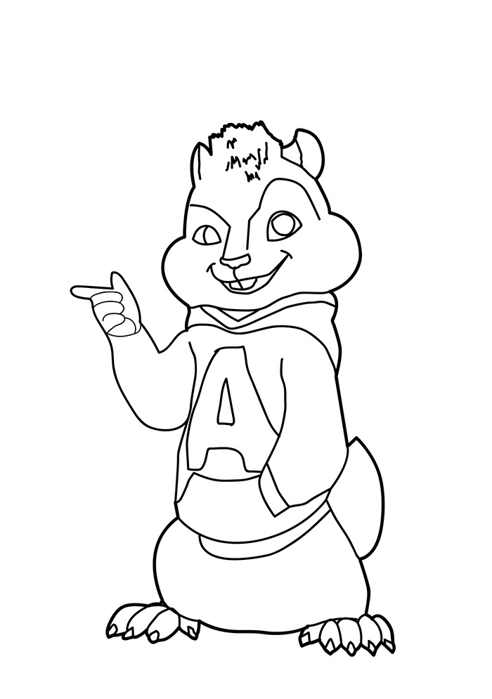 Dibujo de Genial Alvin para Colorear y Imprimir