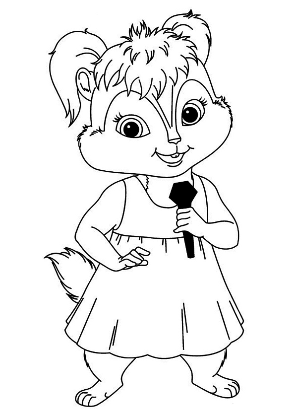 Dibujo de Las Ardillas Cantando para Colorear y Imprimir