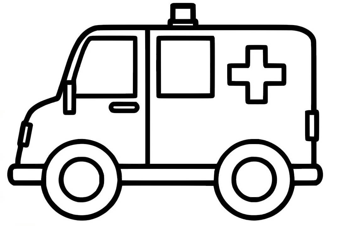 bajar dibujo ambulancia para colorear gratis