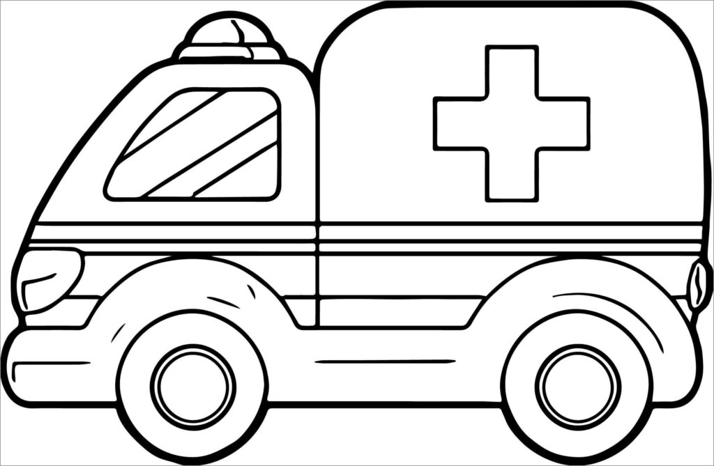 Colorear Ambulancia De Dibujos Animados