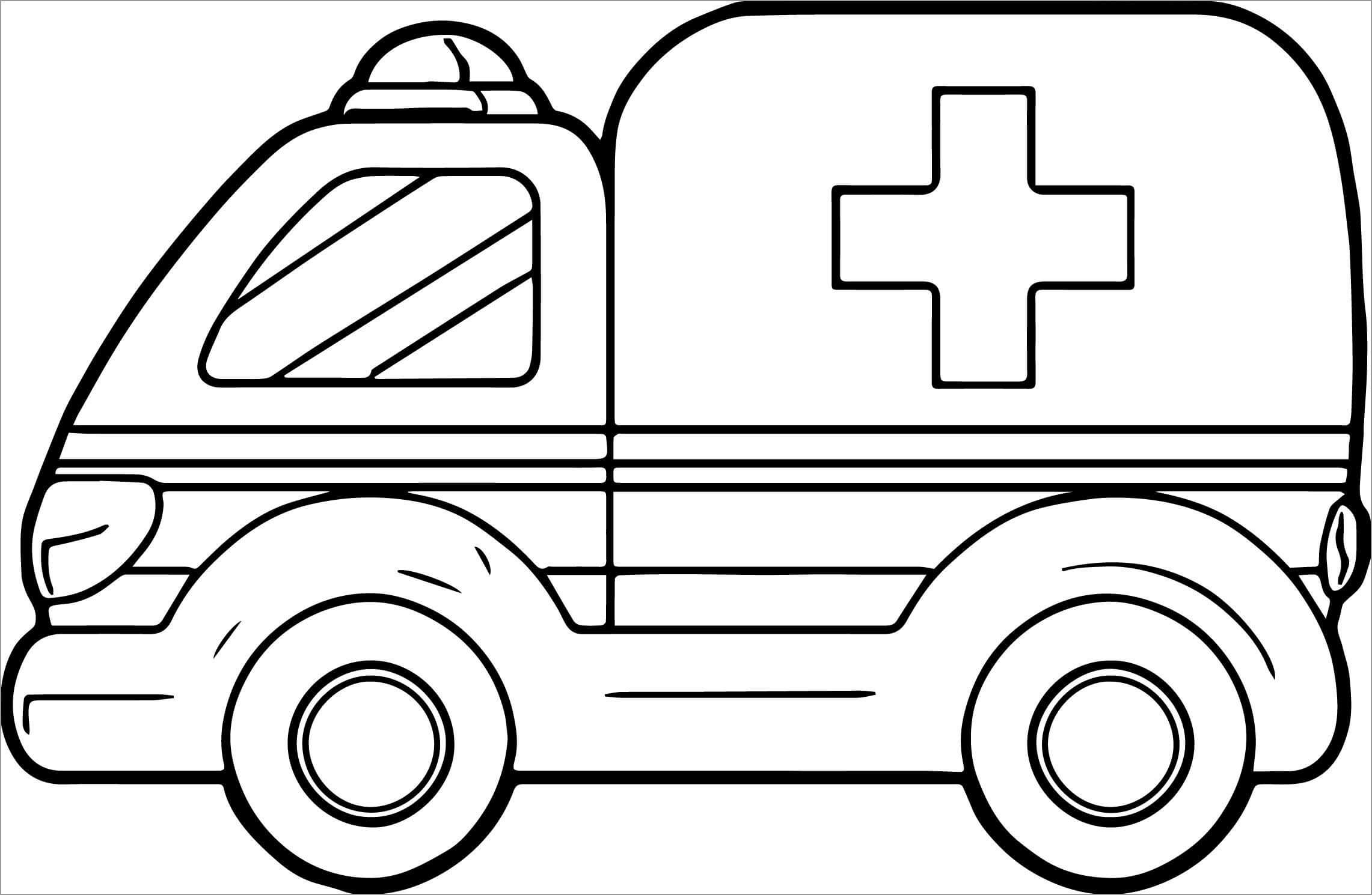 colorear ambulancia de dibujos animados