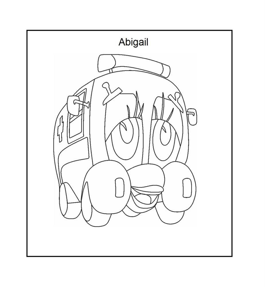 dibujo ambulancia abigail para imprimir y colorear